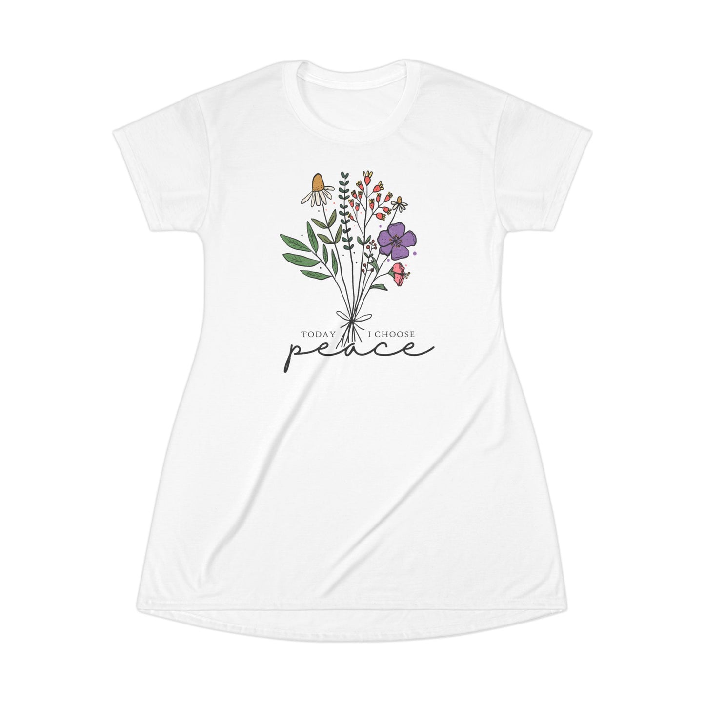 Floral Peace T-Shirt Dress